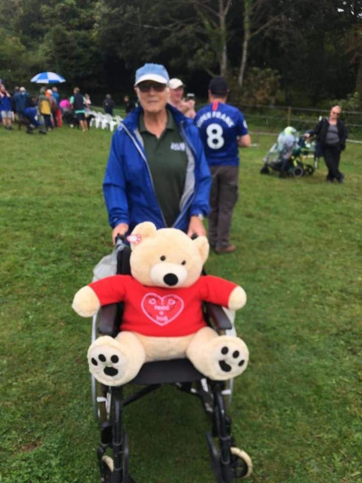 Rider with horse in arena
